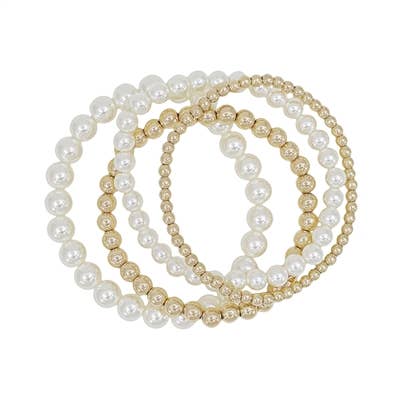 The Classic Pearl Beaded Bracelet Set of 5