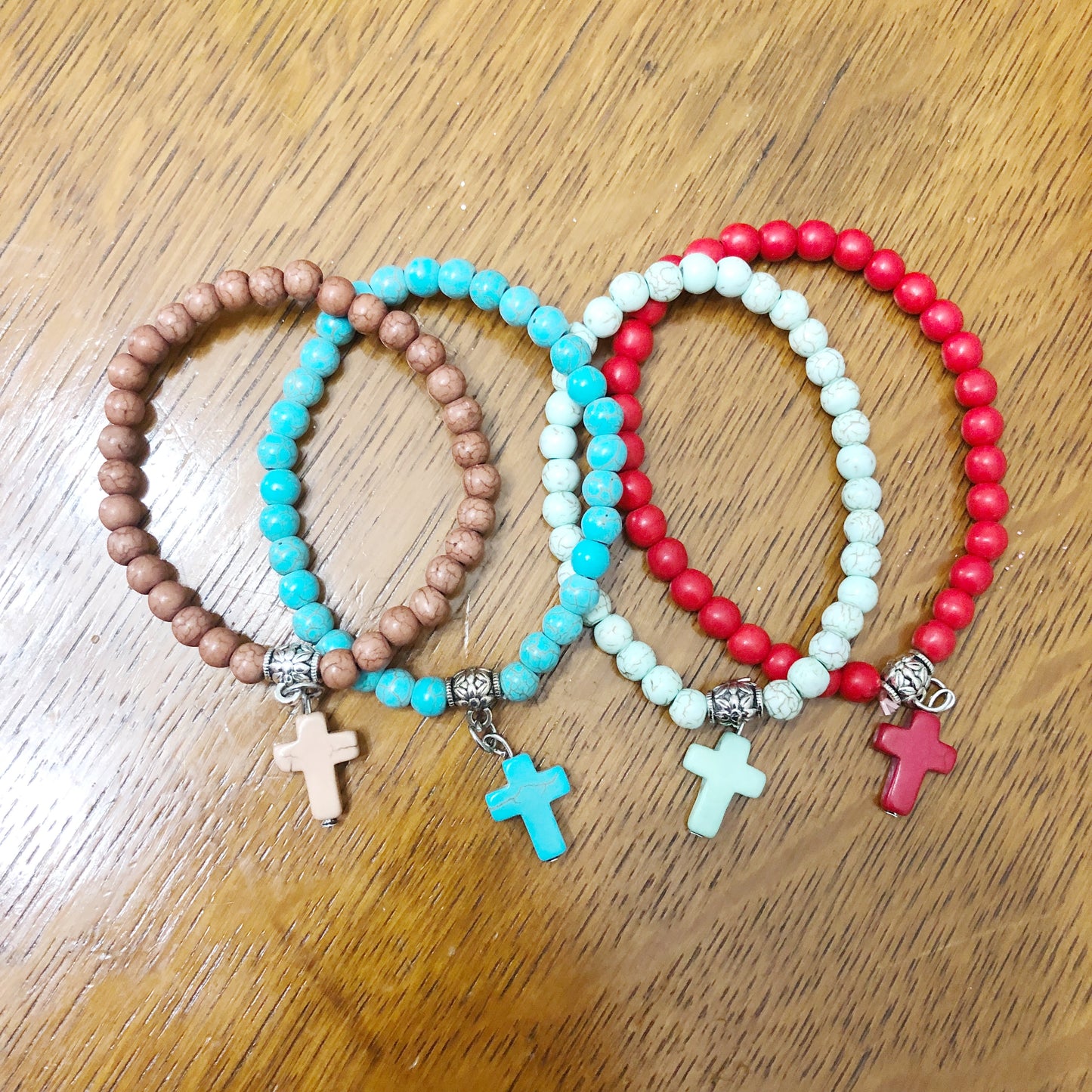 Small Bead Cross Bracelet - Shoppe3130