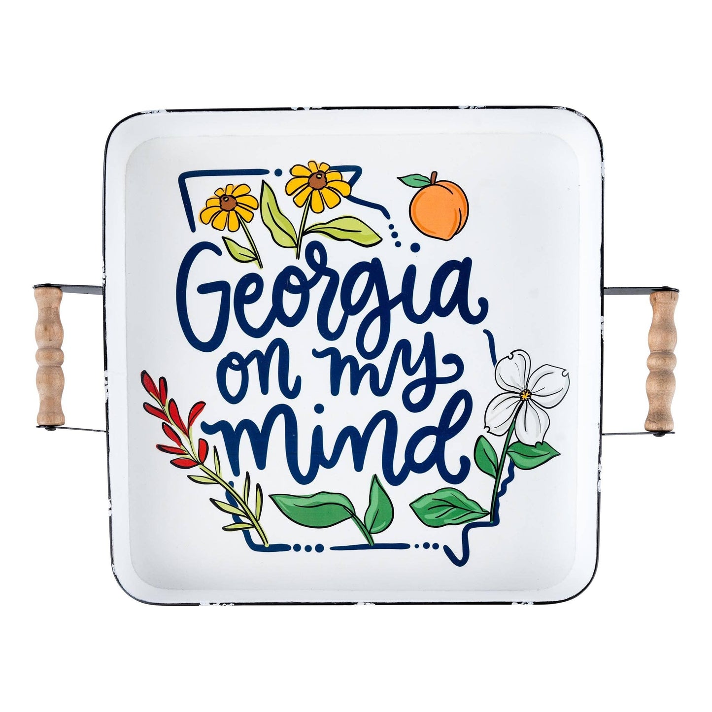 Georgia On My Mind Enamel Tray