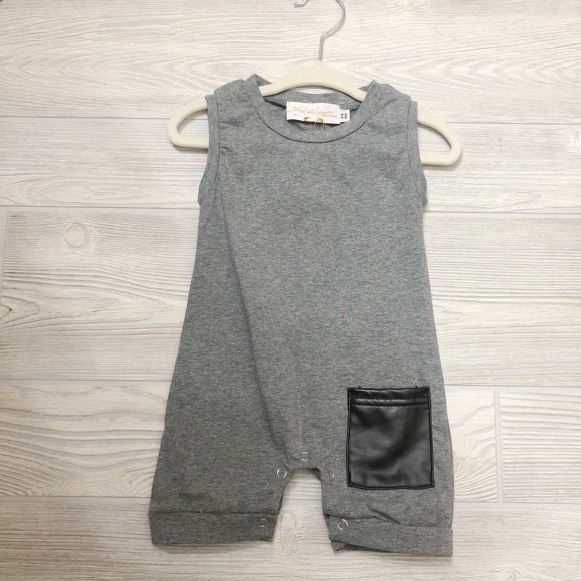Gray Leather Pocket Romper - Shoppe3130