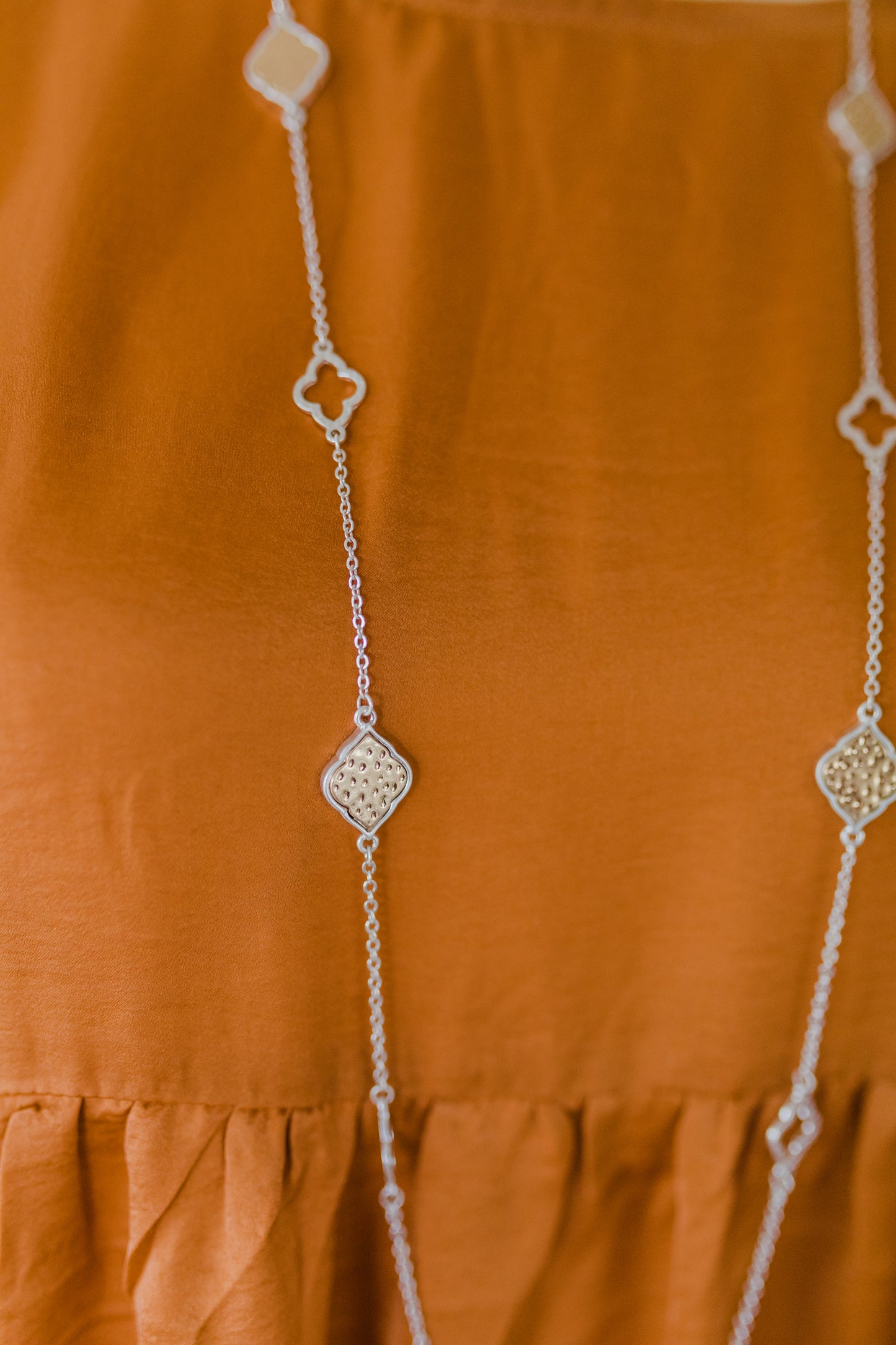 Silver and Gold Filigree Deco Necklace