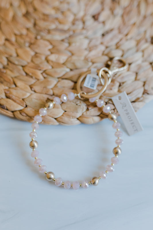 Worn Gold Beaded Keyring Bangle