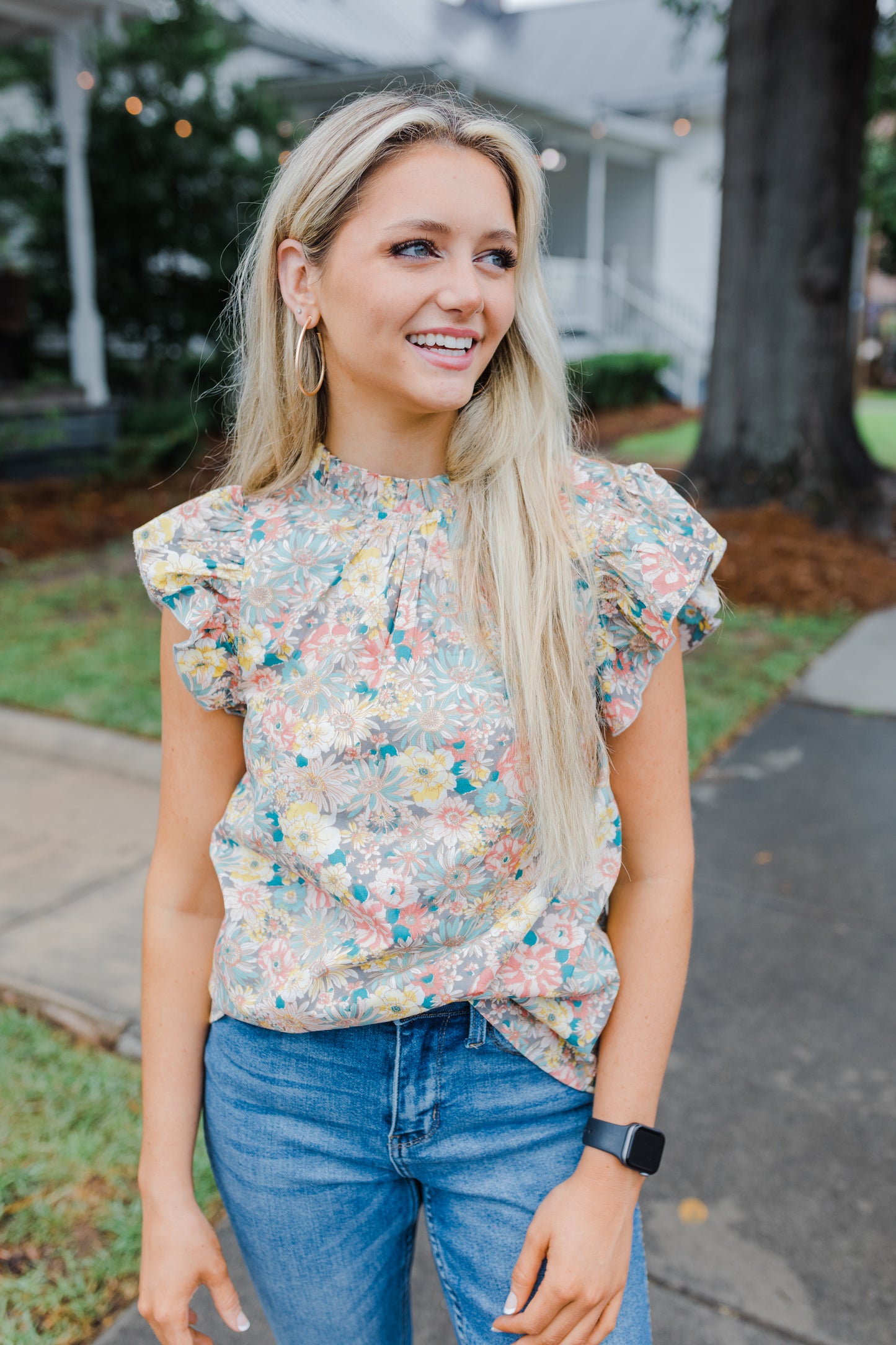 FINAL SALE Maybe Wednesday Floral Ruffle Top