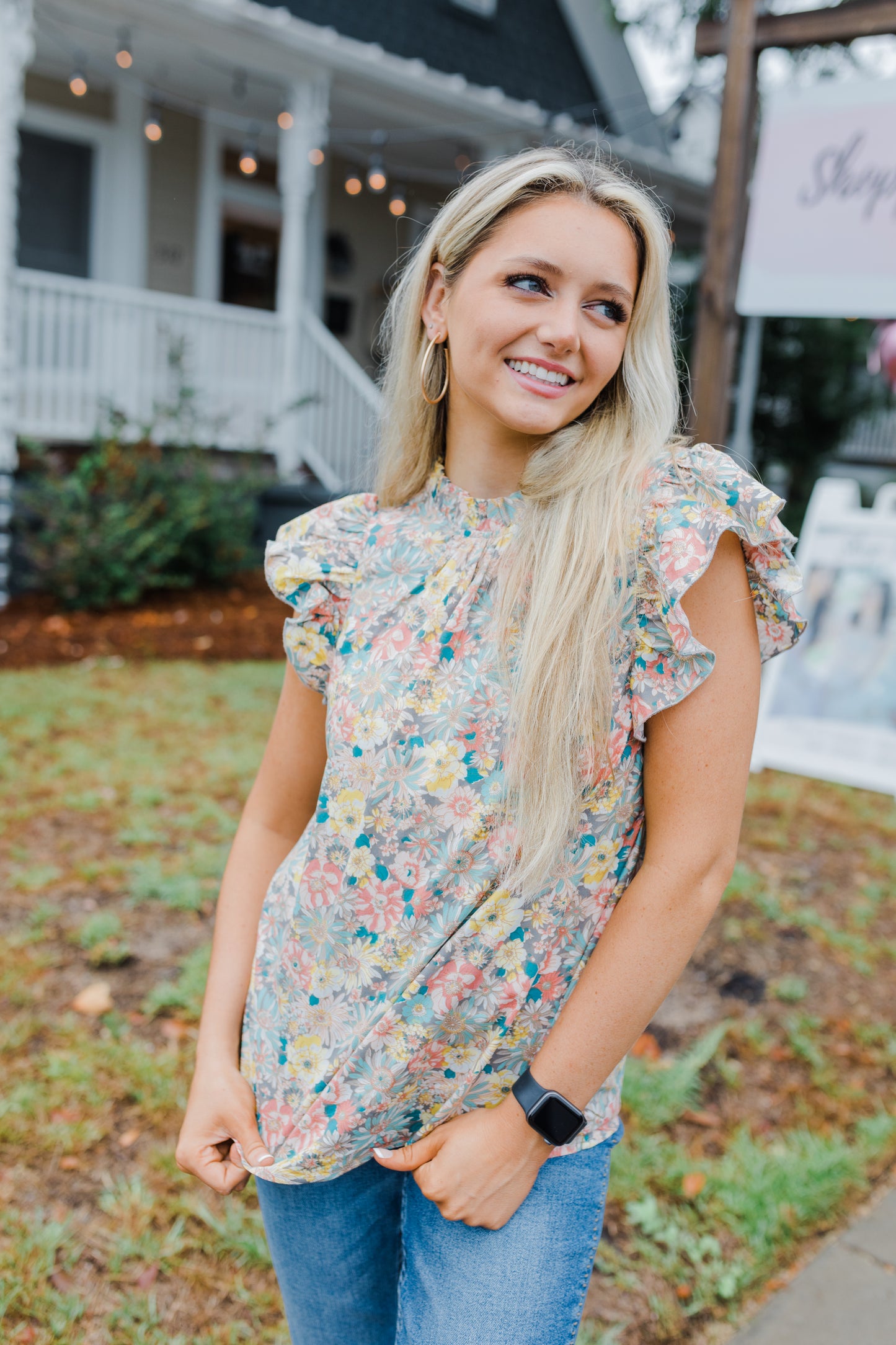 FINAL SALE Maybe Wednesday Floral Ruffle Top