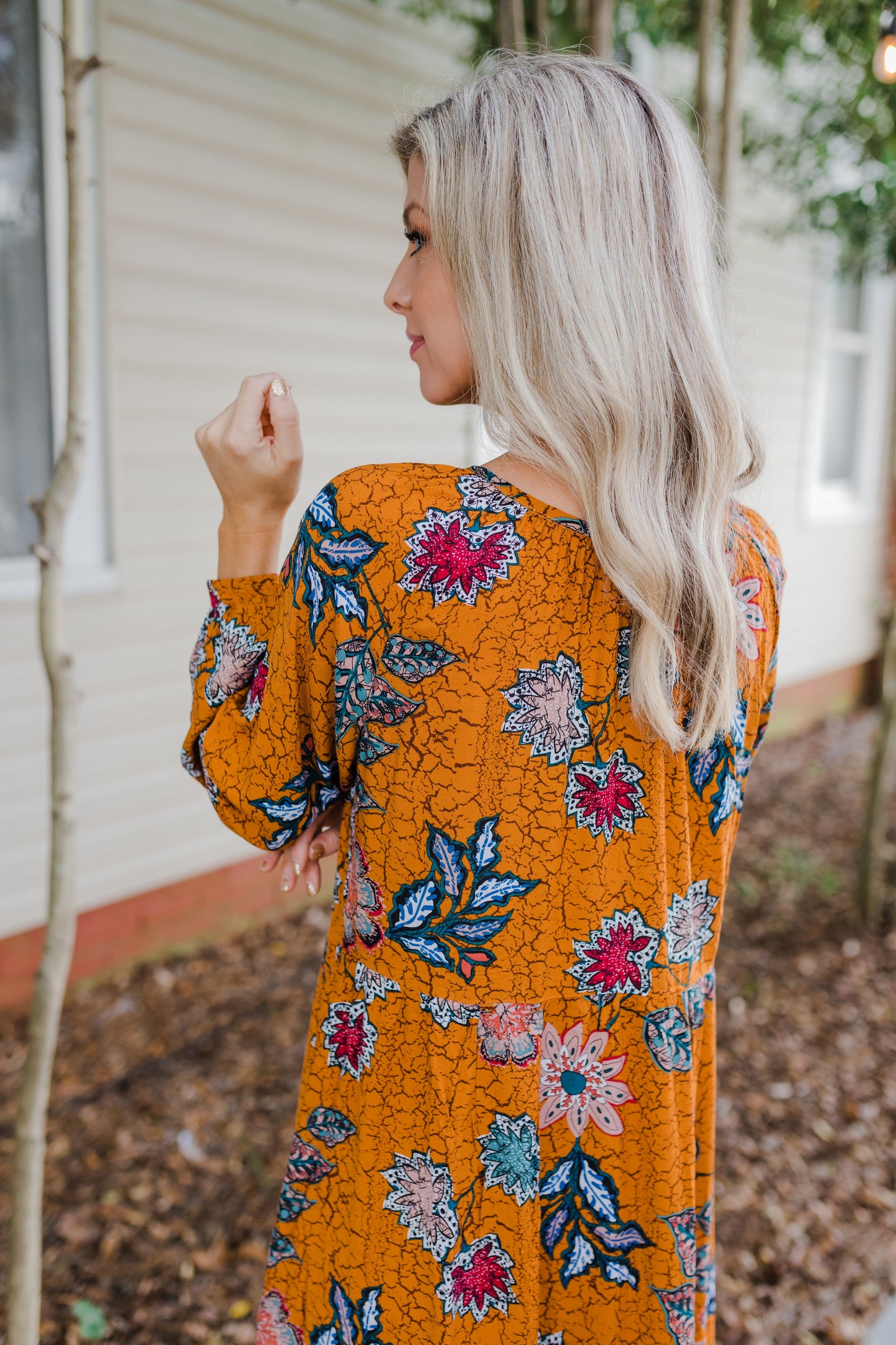 FINAL SALE I'm All In Floral Print Long Sleeve Midi Dress