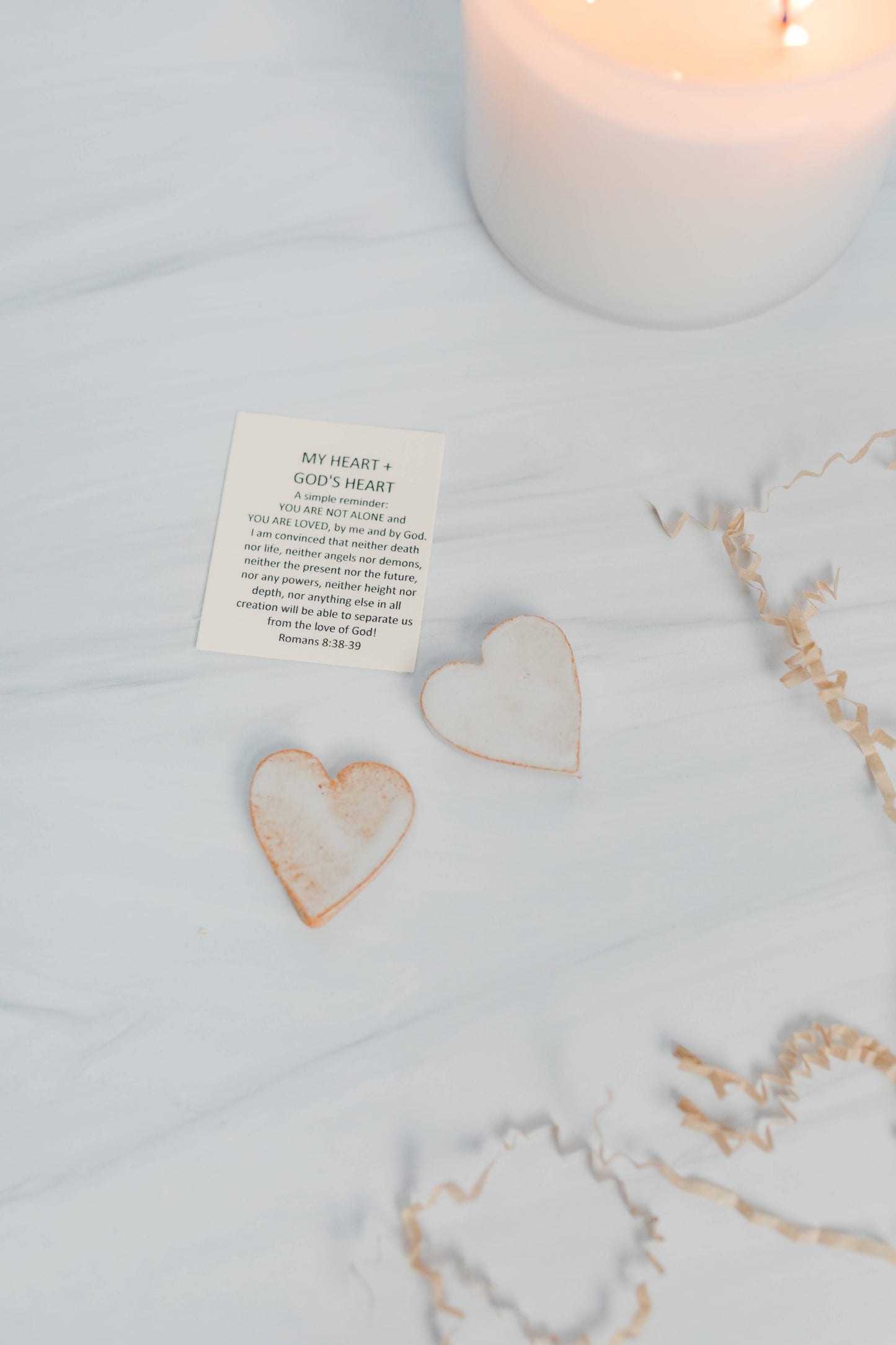 Two White Ceramic Gift Boxed Hearts