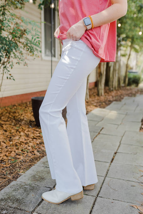 FINAL SALE The Good Ol Days Flare Pants In Off White