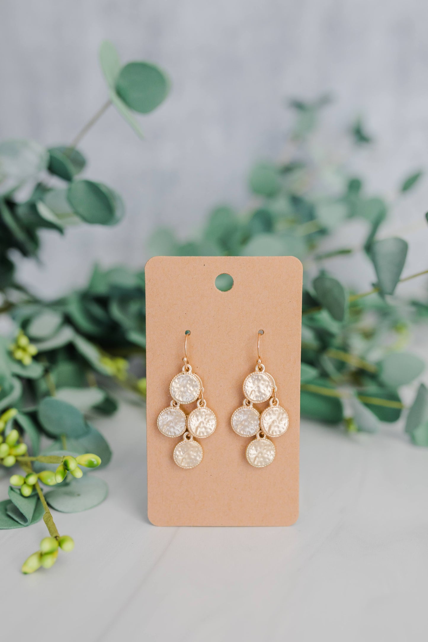 Hammered Gold Coin Earrings