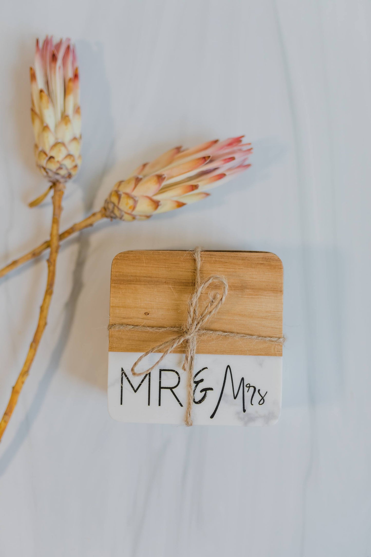 Wooden Mr and Mrs Coasters