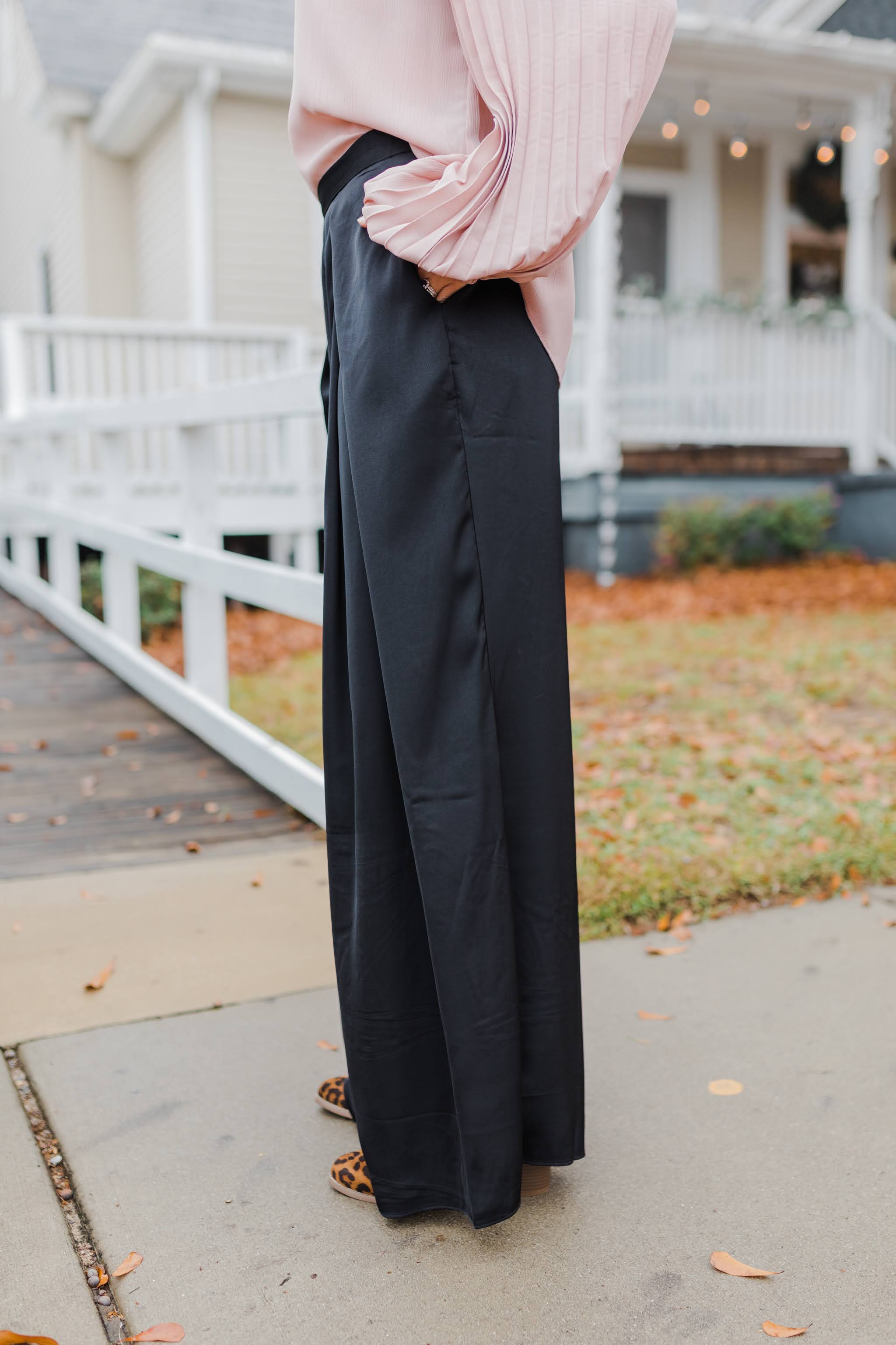 Wide leg party clearance pants