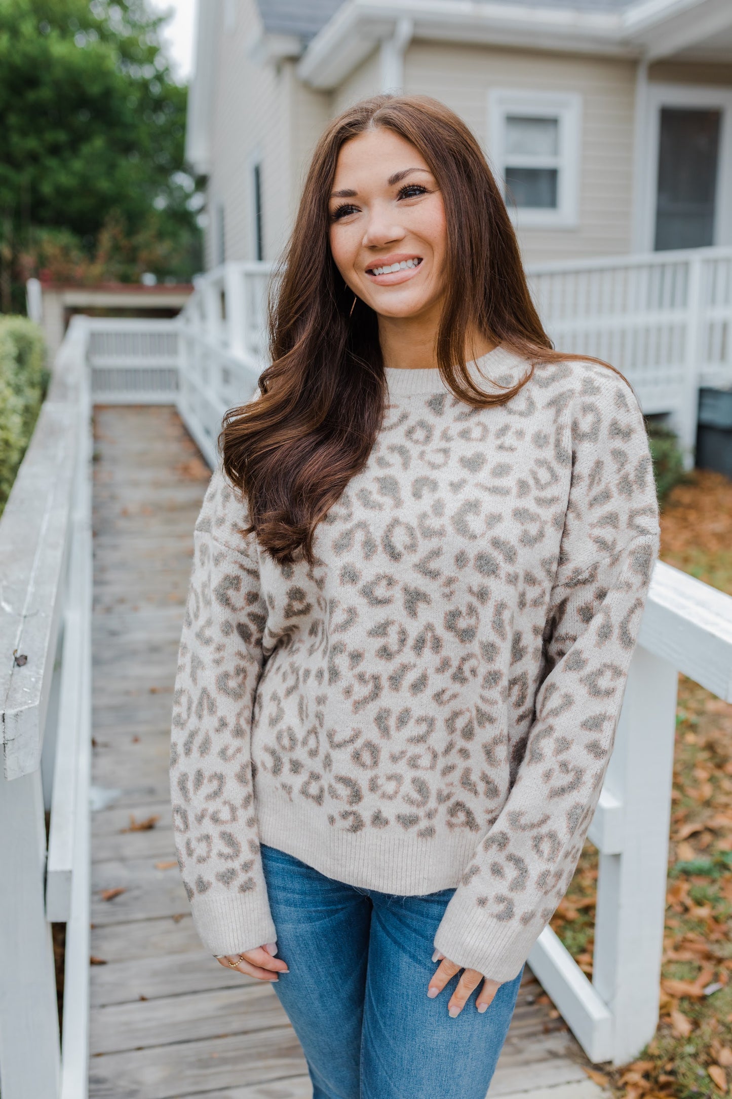 Cream Leopard Sweater