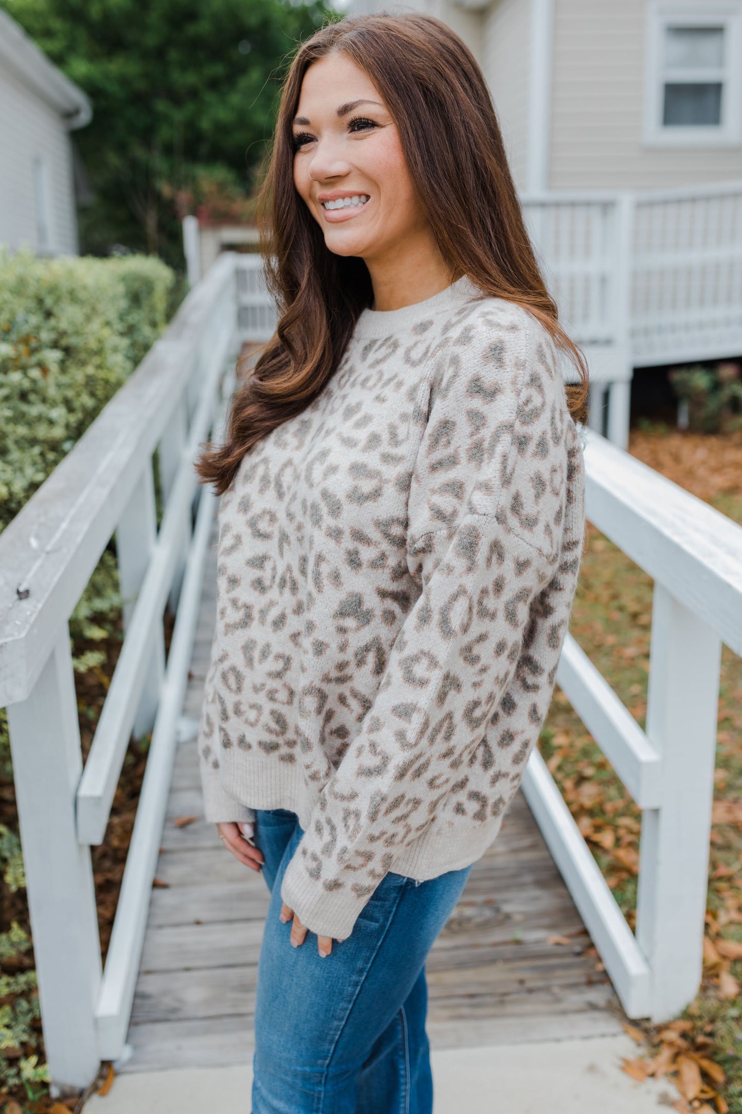 Cream Leopard Sweater