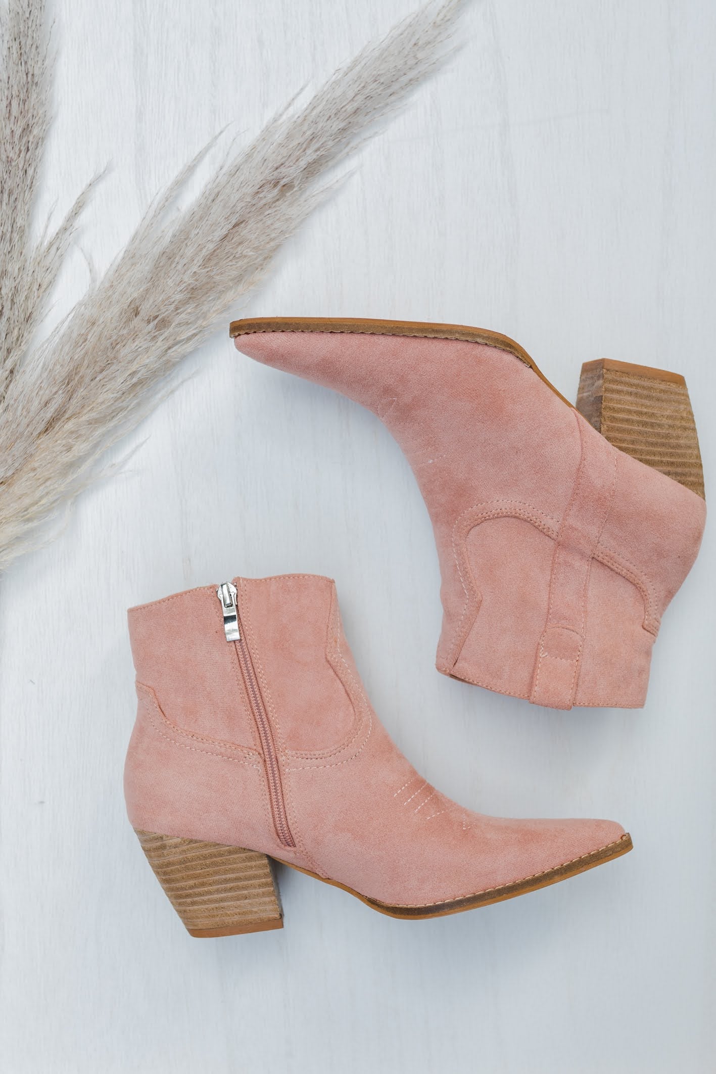 FINAL SALE Always All In Pointed Western Pink Booties