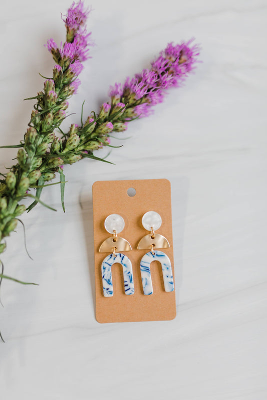 Acrylic Willow Blue Earrings