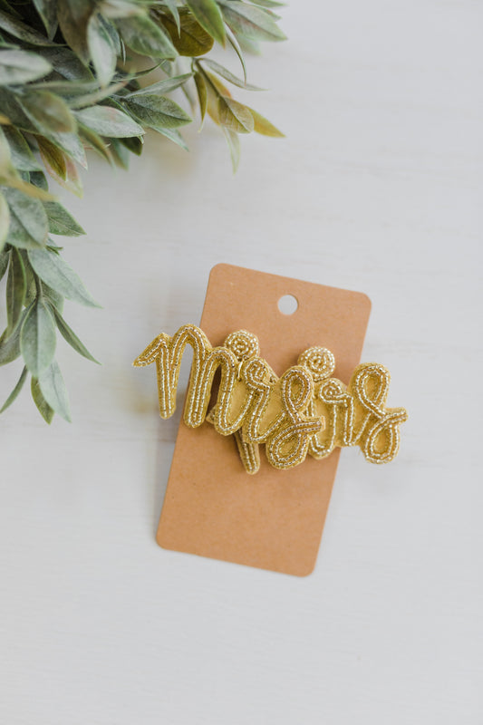 "Mrs." Seed Bead Earrings