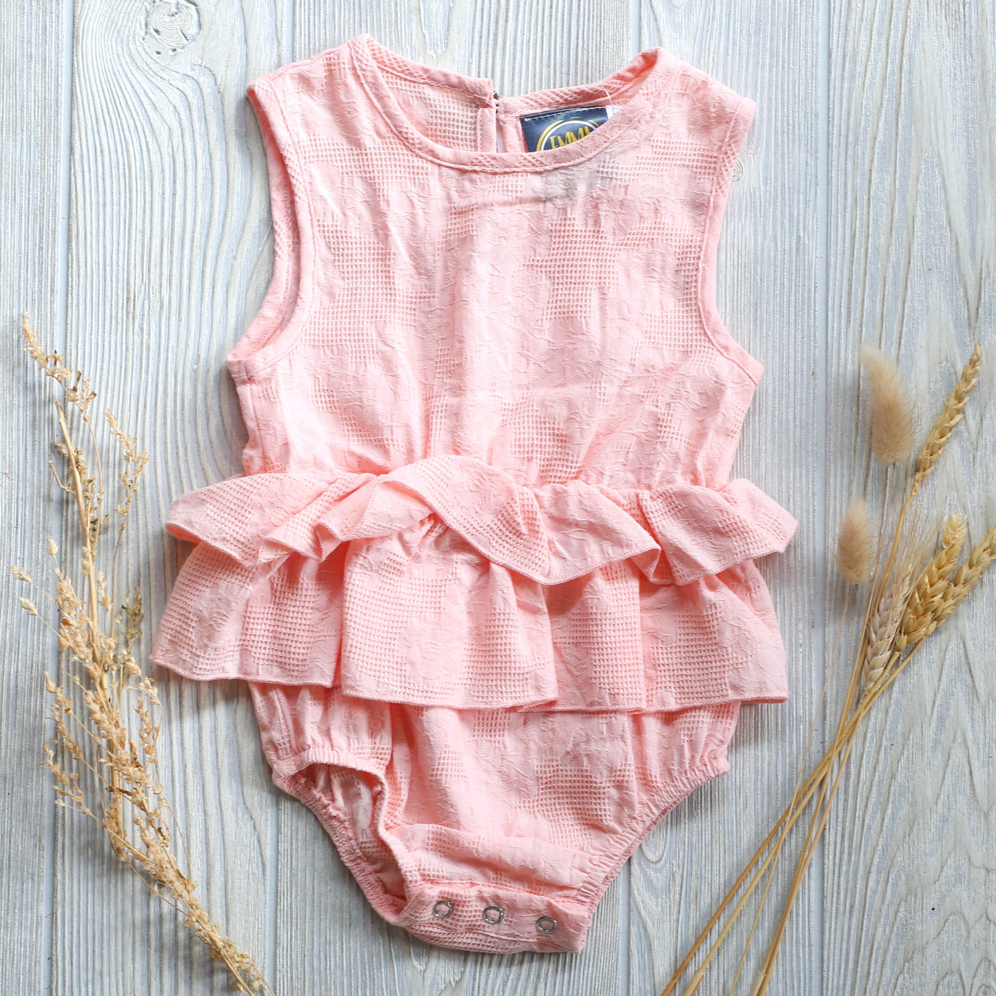 Pink Lace Ruffle Baby Romper