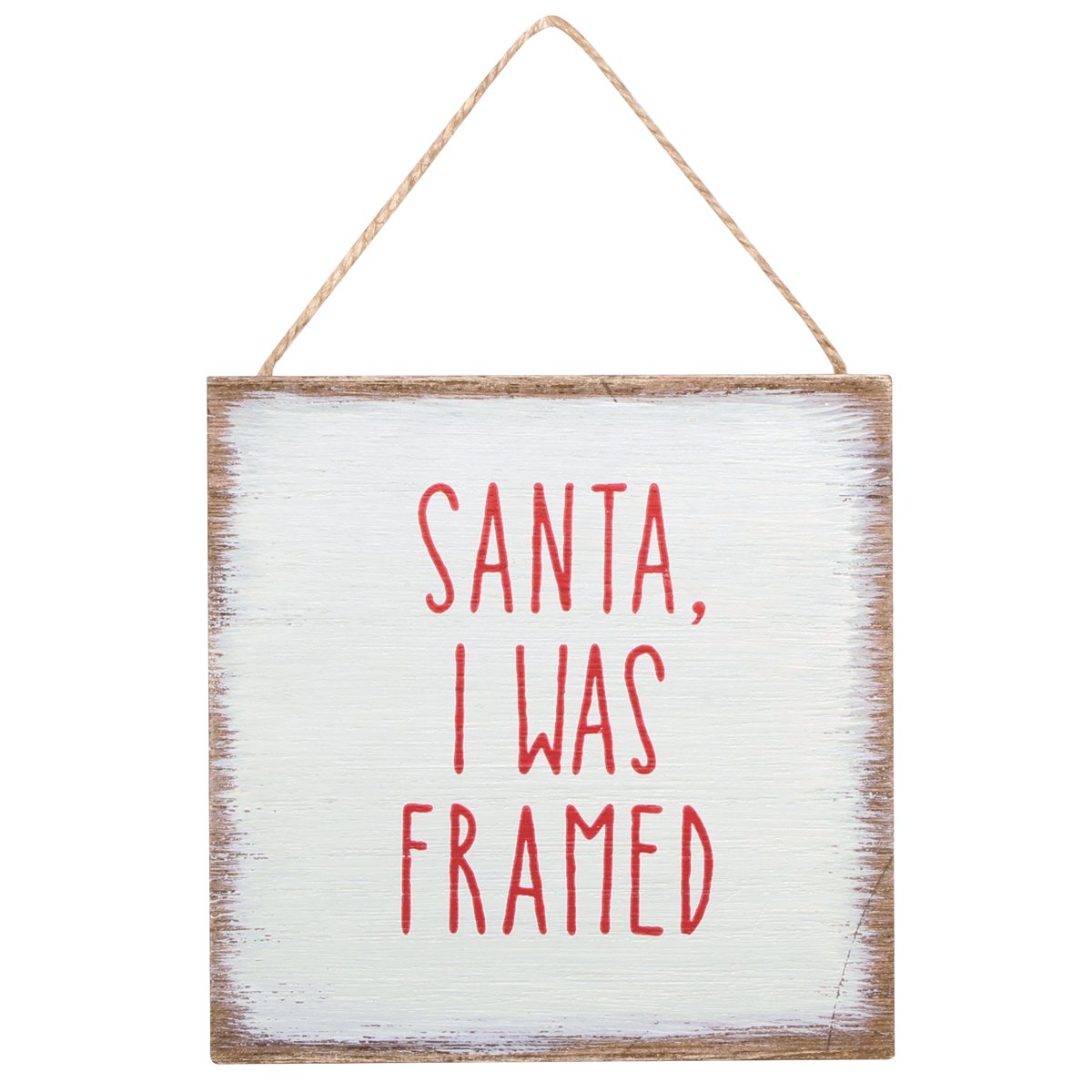 Santa I Was Framed Wood Ornament