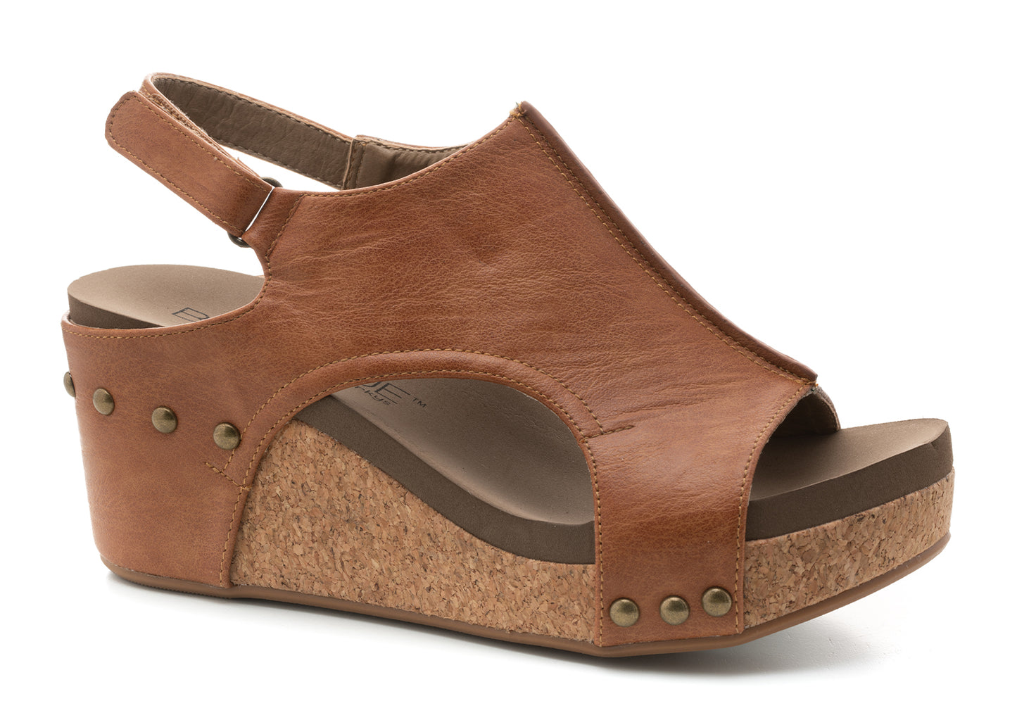 FINAL SALE Corky's Carley Cognac Smooth Wedge