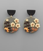 Clay Flower Disc Earrings