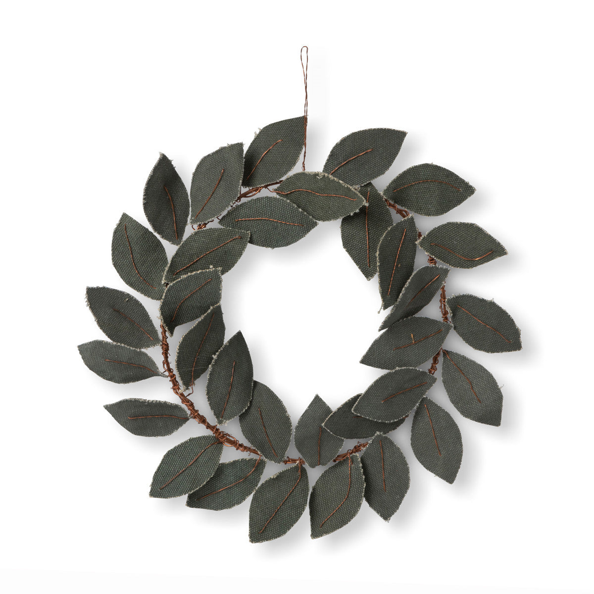 Upcycled Tent Canvas Olive Leaf Wreath