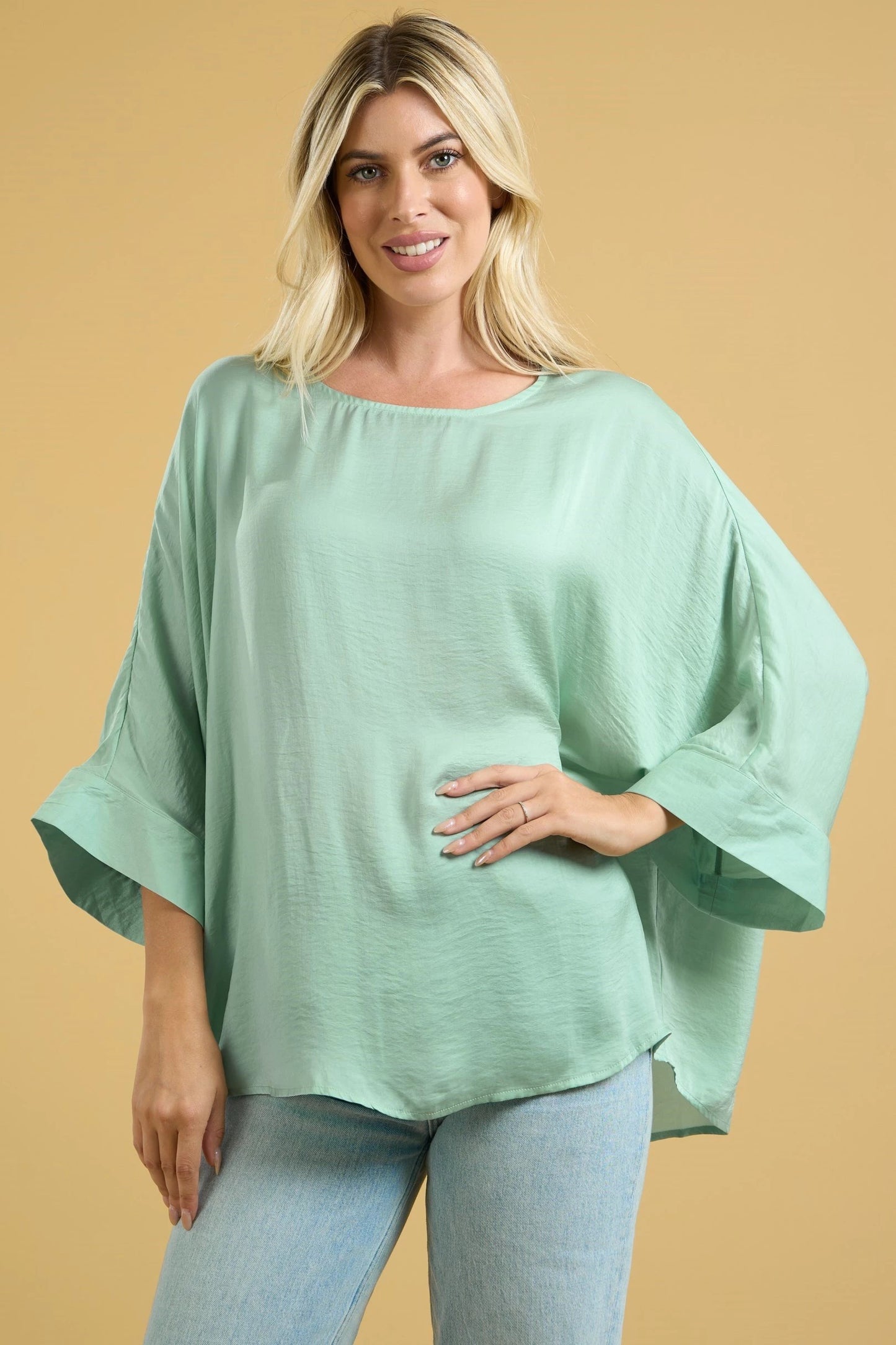 Mint to Be Darling Dolman Sleeve Top