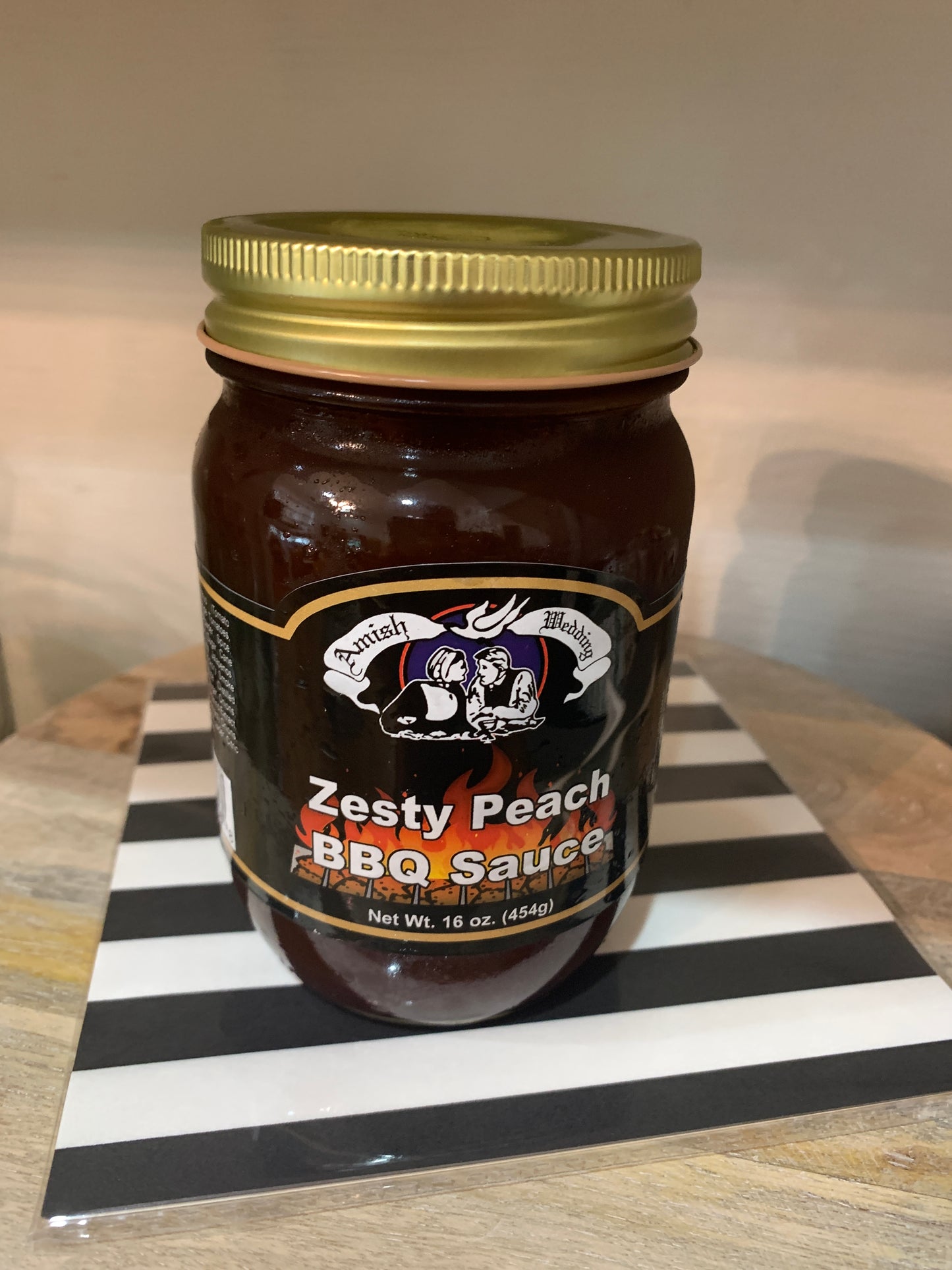 Amish Wedding Peach BBQ Sauce Zesty Peach 16oz