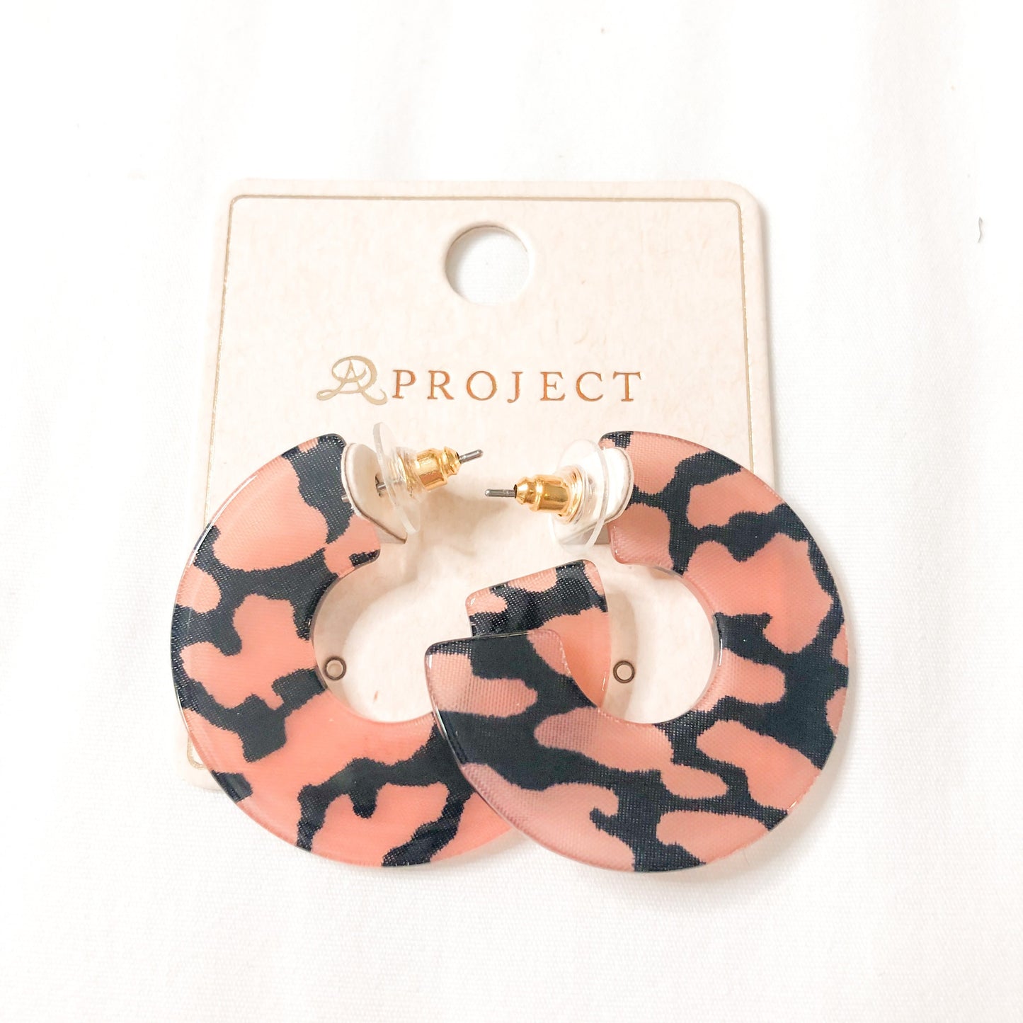 Ashley Leopard Acrylic Wide Hoop Earrings