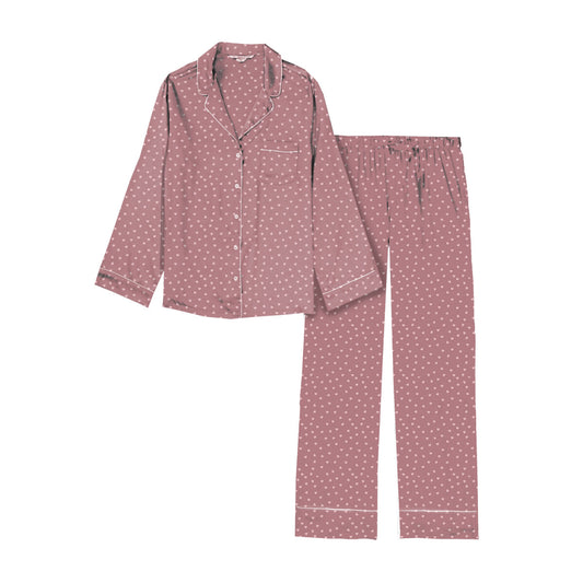 FINAL SALE Sweet Dreams Silky Satin Pajama Long Sleeve Set