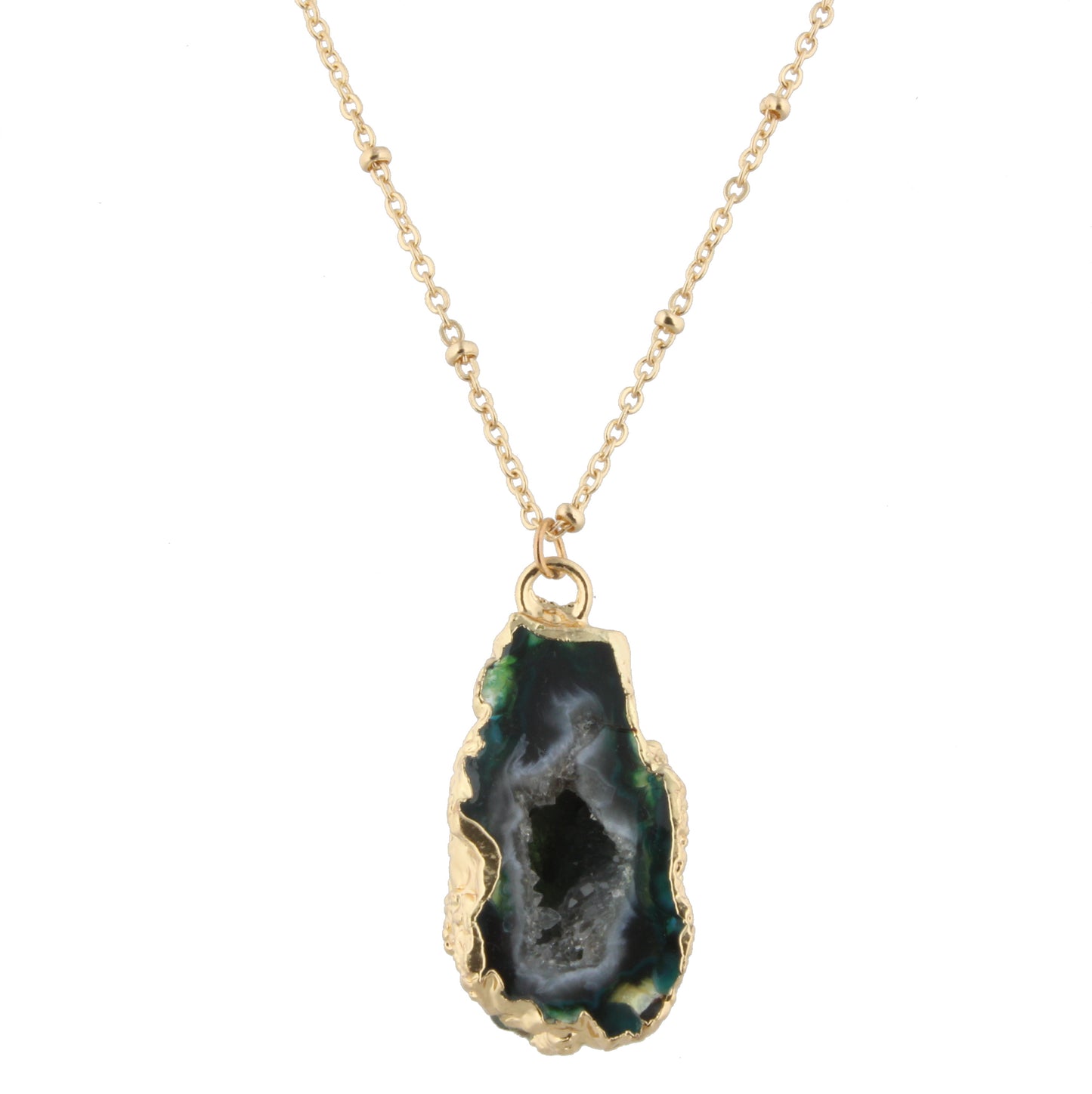 Daphne Green Druzy Pendant Necklace - Shoppe3130