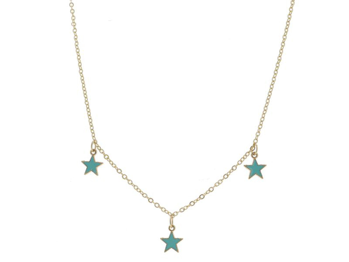 Blue Enamel Star Necklace