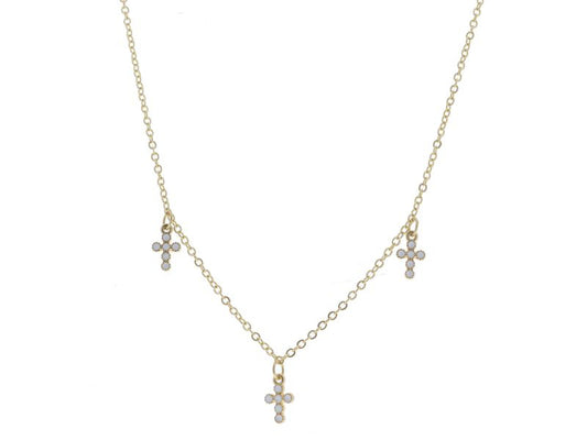 White Enamel Cross Necklace