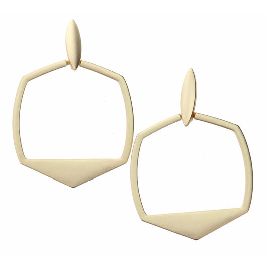 Gold Pointed Oval Earring - Shoppe3130