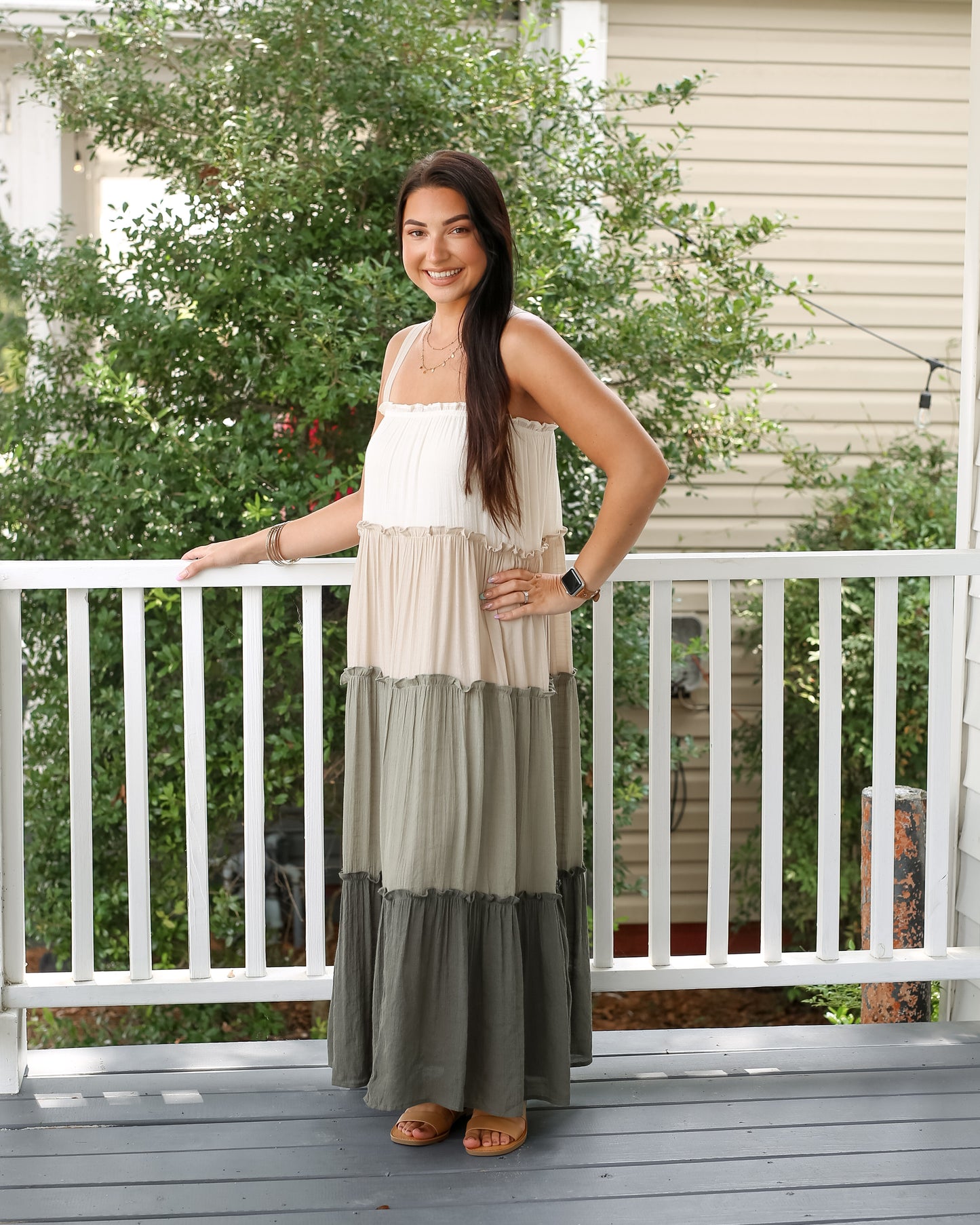 Olive You Tiered Maxi Dress