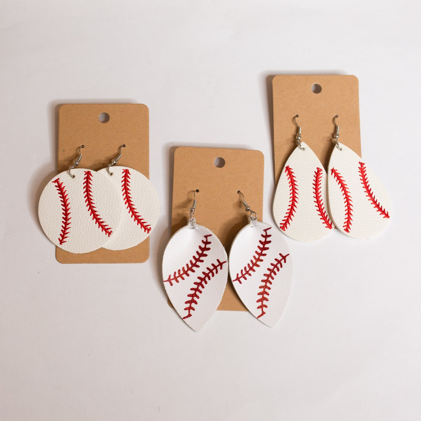 Leather Baseball Earrings - Shoppe3130