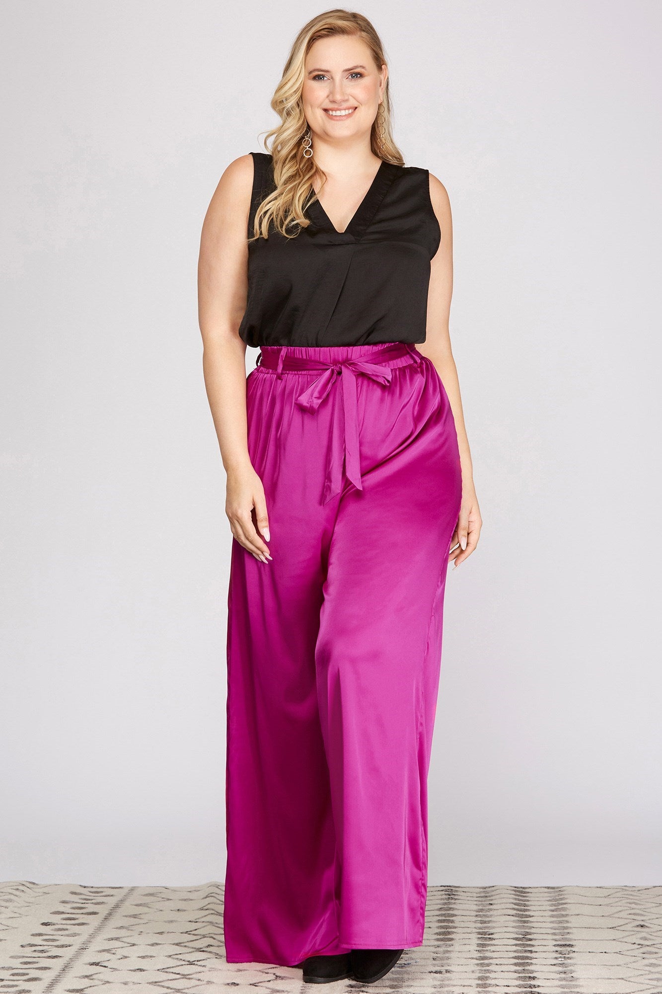 FINAL SALE Curvy All About Magenta Wide Leg Pants