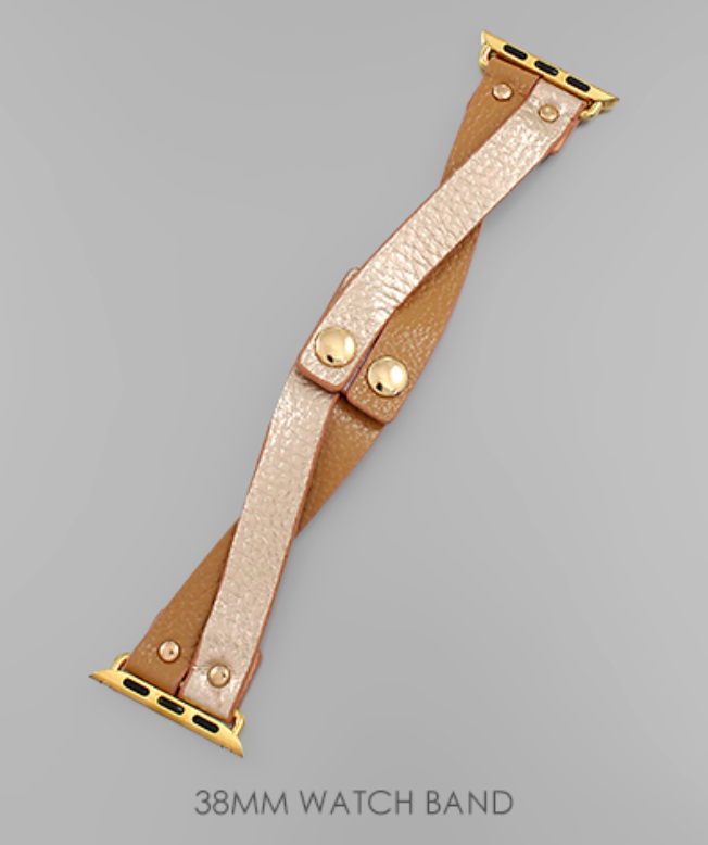 Metallic Faux Leather Apple Watch Bands