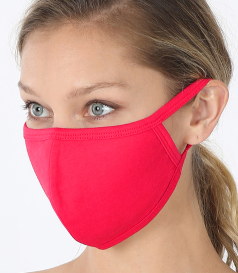 Solid Color Adult Cotton Face Mask