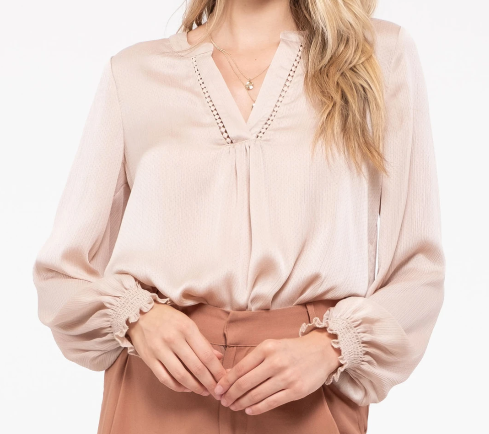 FINAL SALE Taupe Moves Blouse