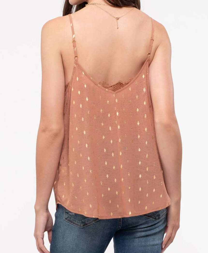 Gold Dotted Lace Cami