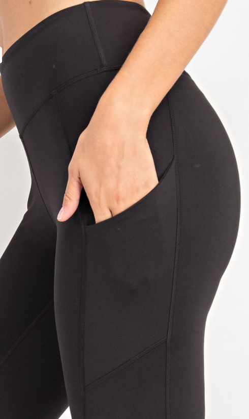 Black Compression Leggings with Pockets