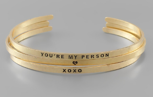 You're My Person Bracelet Cuff Set