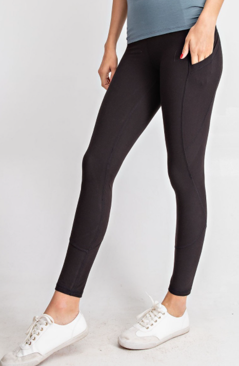 Soft Black Buttery Leggings with Pockets