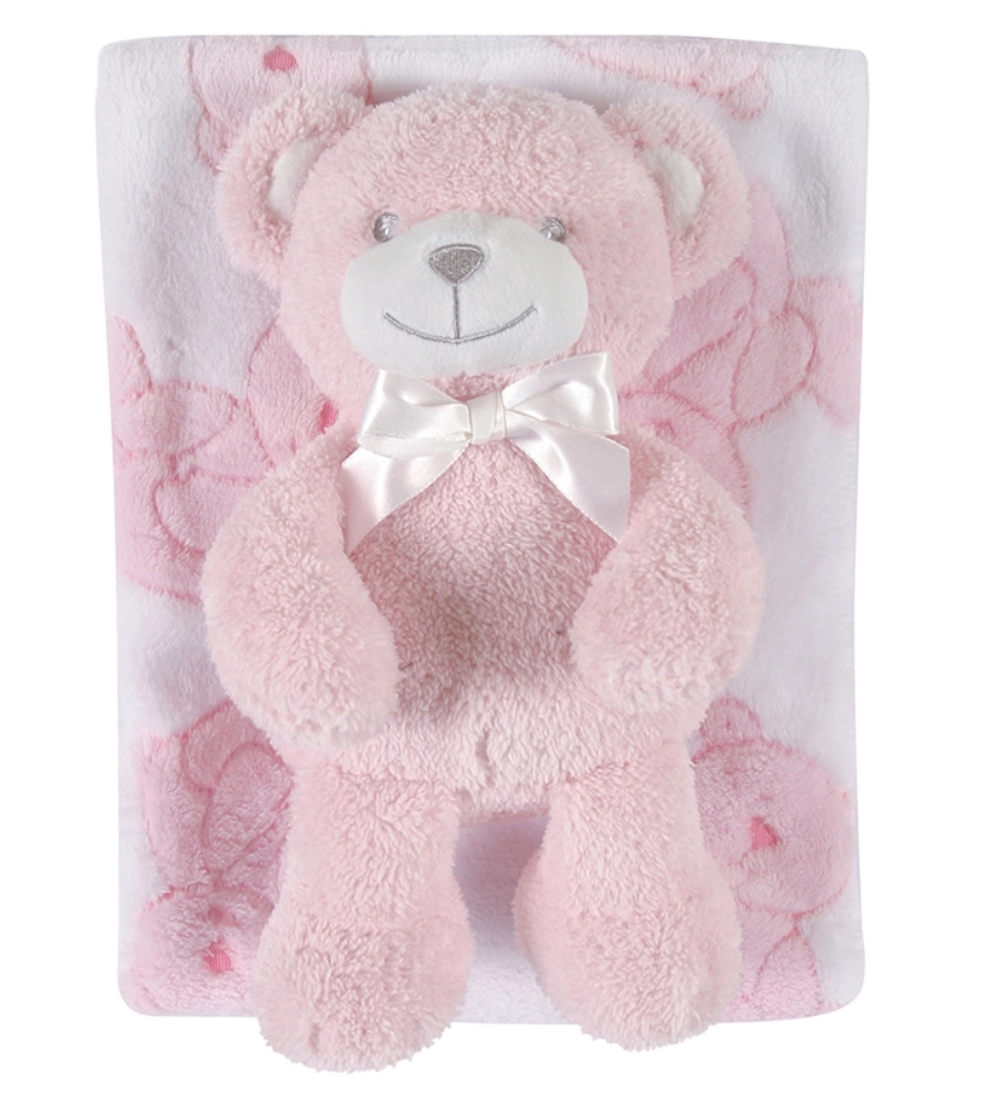 Blanket Toy Set - Pink Bear