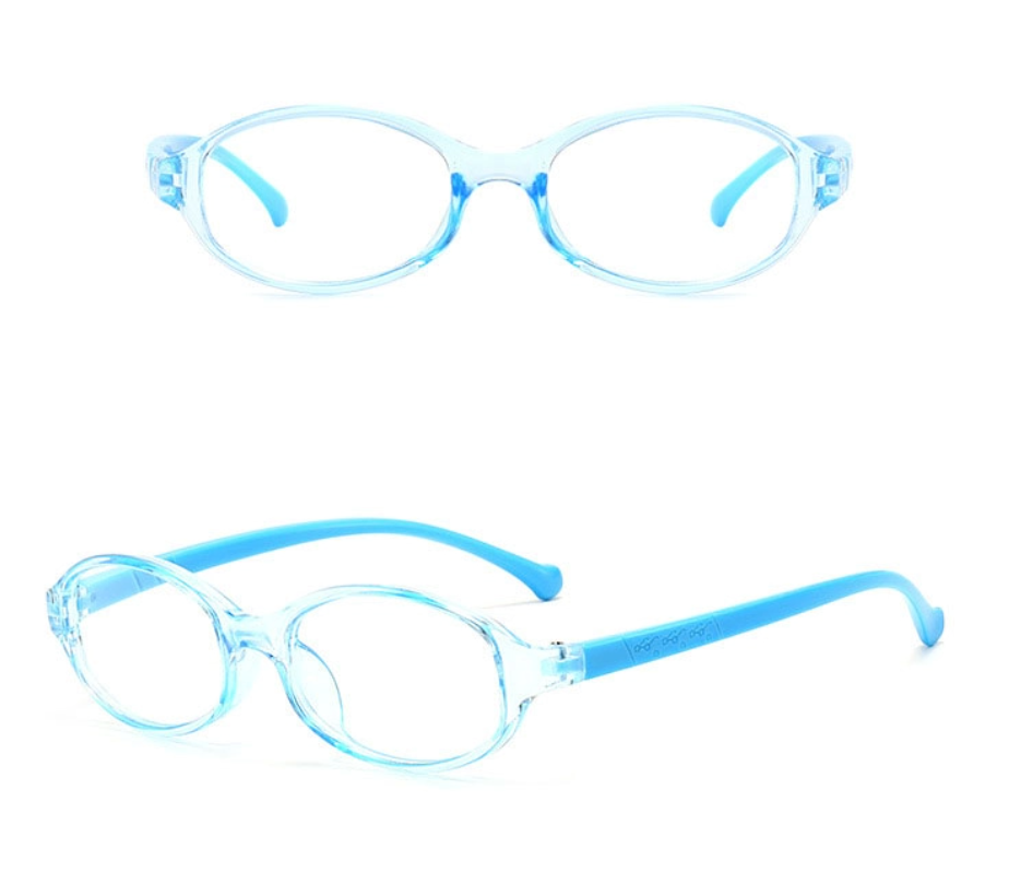 Kids Oval Slim Round Blue Light Blocker Fashion Glasses
