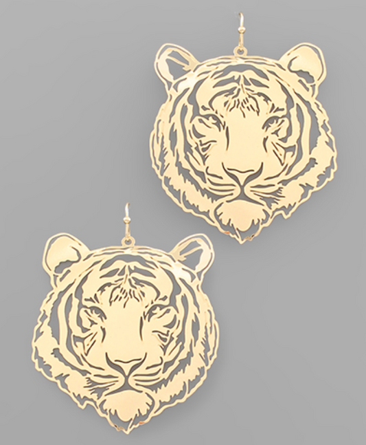 Laser Cut Tiger Earrings - Shoppe3130