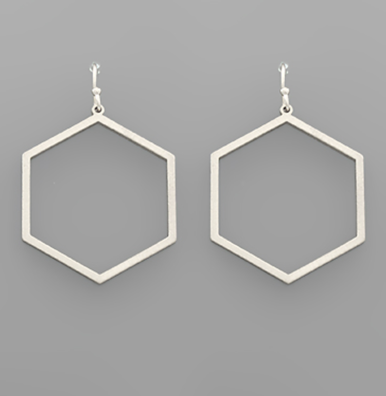 Small Hexagon Earrings