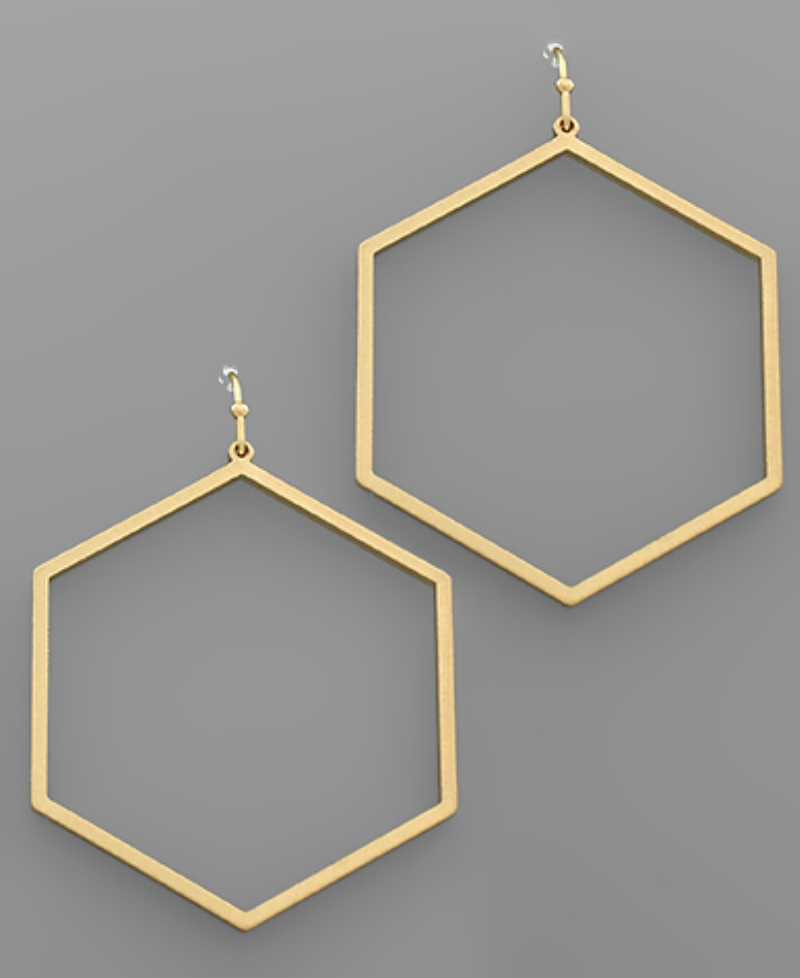 Large Hexagon Earrings