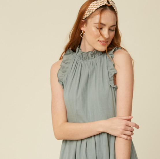 A Case of the Frills Cotton Ruffle Tunic Top