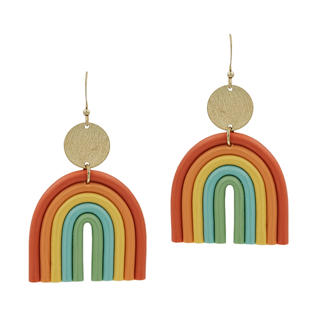 Boho Multi Clay Rainbow Earrings