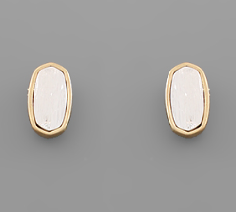 Oval Mixed Stud Earrings